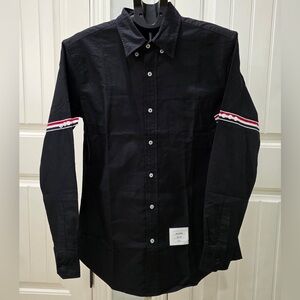 Thom Browne Navy Shirt with Red and White Stripes